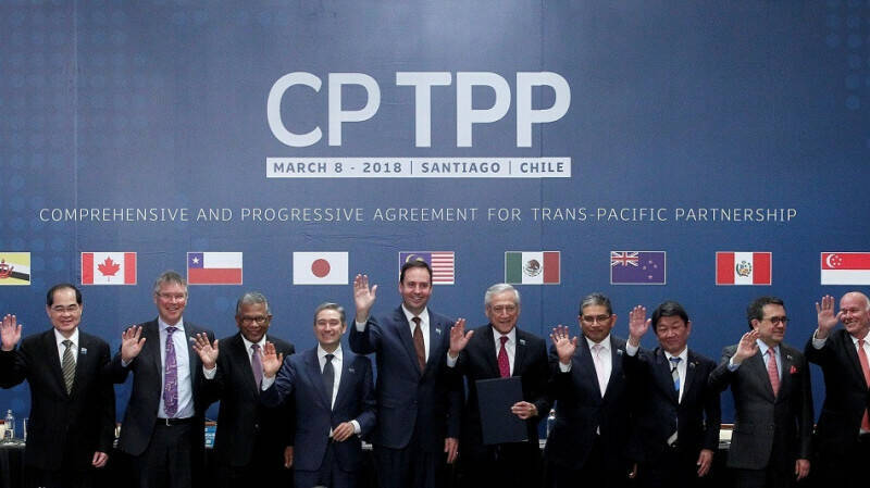 日本、澳洲等11國組成的「跨太平洋夥伴全面進步協定」（CPTPP）自2018年12月生效。（彭博資料照）