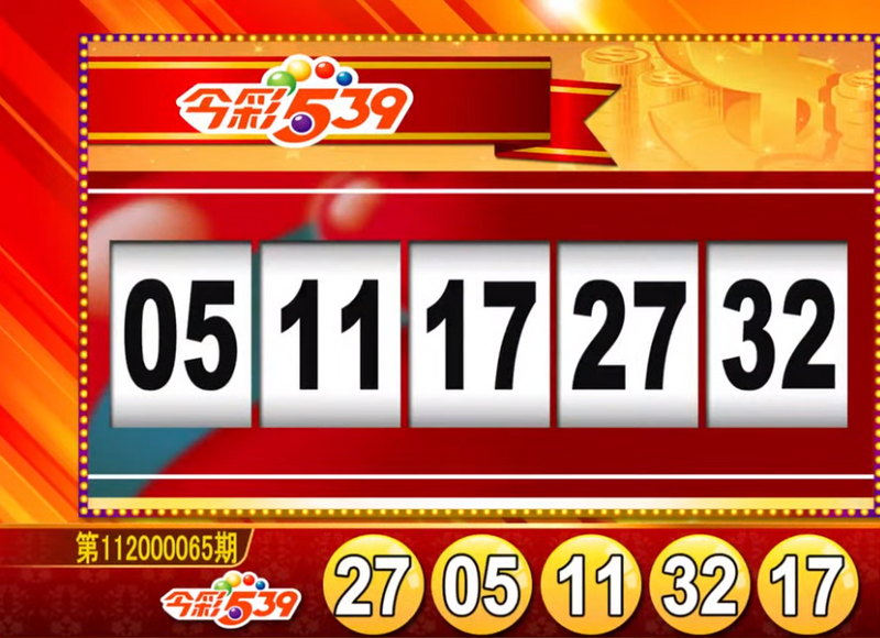 今彩539、39樂合彩開獎號碼。（圖擷取自東森財經新聞57彩券王）