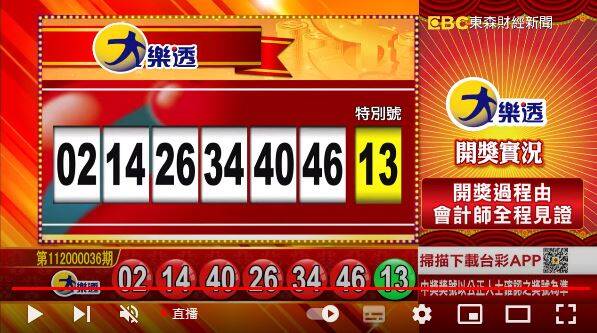 大樂透、49樂合彩開獎號碼。（圖擷取自東森財經新聞57彩券王）

