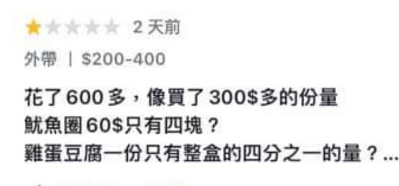 客人上店家網頁洗負評，反遭網友熱議。（取材自臉書新竹爆料公社）