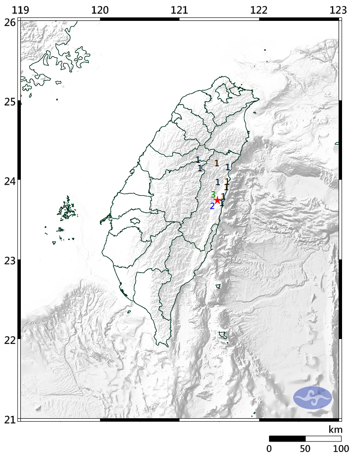 清晨5時41分，花蓮縣發生芮氏規模3.6地震。（圖擷取自氣象局）