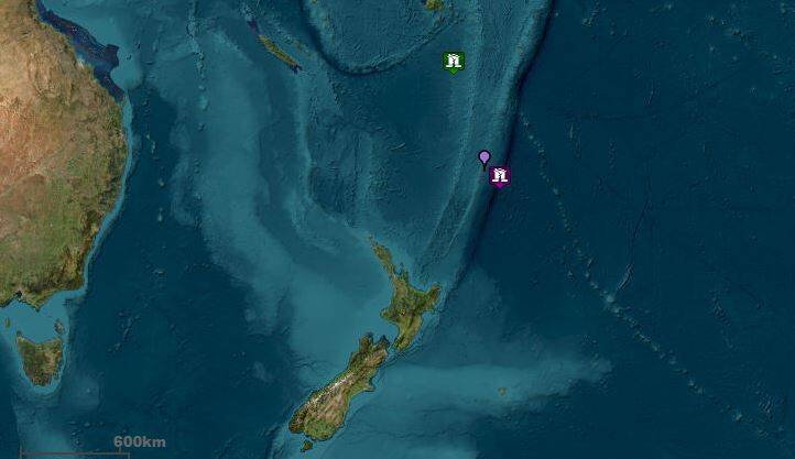 纽西兰克马得群岛发生芮氏规模7.3强震，美国海啸预警系统发布海啸警报。（图撷取自美国海啸预警系统网站）(photo:LTN)