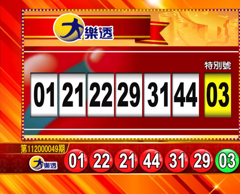 大樂透、49樂合彩開獎號碼。（圖擷取自東森財經新聞57彩券王）

