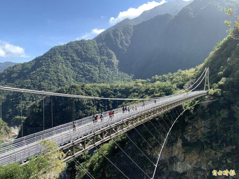 圖為太魯閣國家公園知名景點山月吊橋。（資料照）