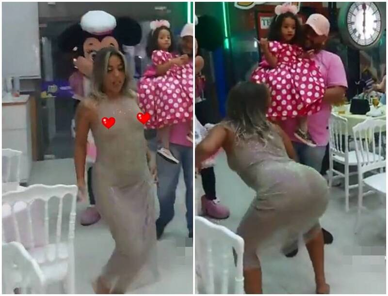 巴西26岁辣妈阿泽薇多仅穿丁字裤和透明连身洋装大跳艳舞，影片在网路疯传。（图翻摄自推特）(photo:LTN)