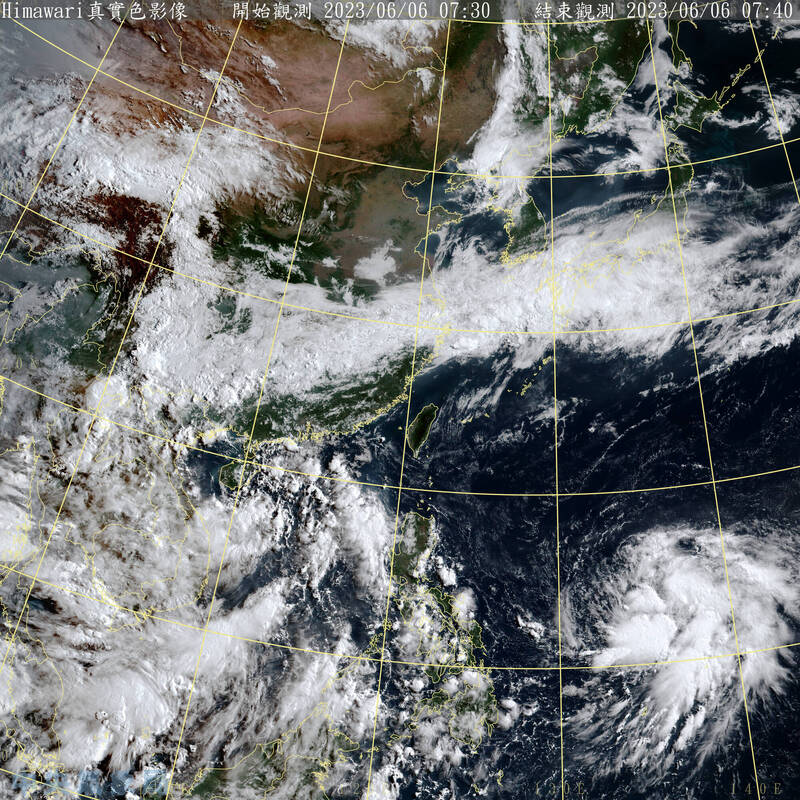 鄭明典提及，TD04旋轉特徵有變明顯。（圖擷取自中央氣象局）