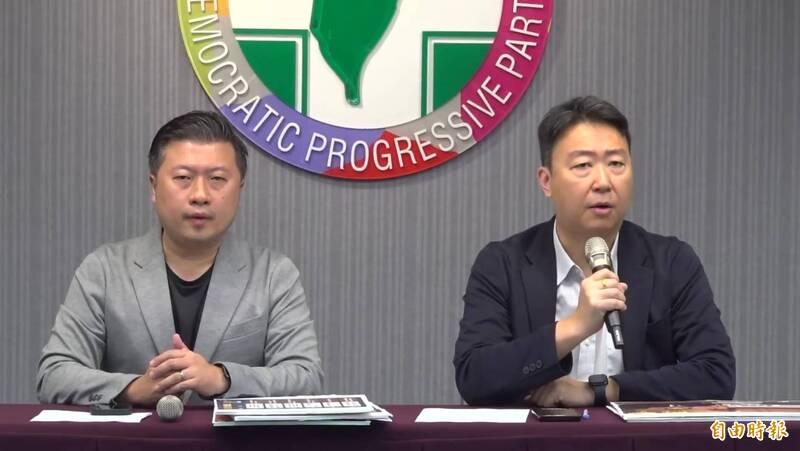 賴清德競選辦公室發言人陳世凱今偕民進黨發言人張志豪召開記者會表示，保護好孩子的健康安全及後續的協助才是真正的重點。（記者陳昀攝）