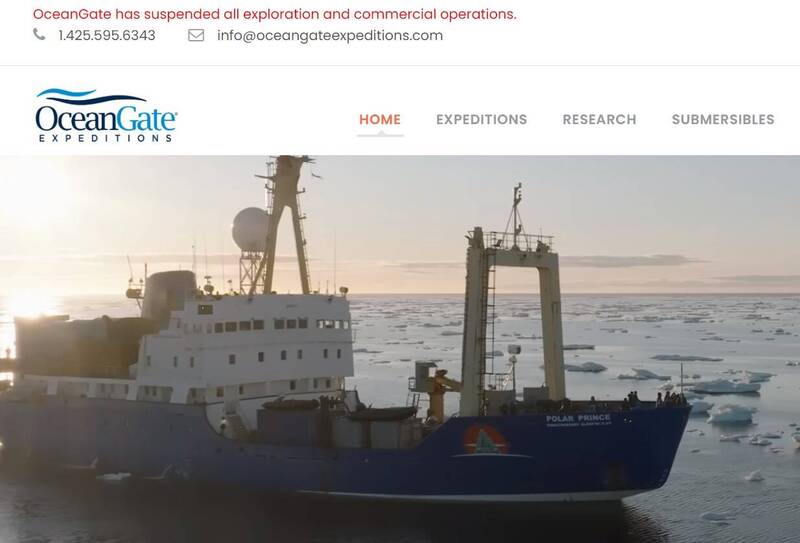 泰坦号所属「海洋之门探险」公司週四宣布，暂停所有探勘和商业活动。（图撷取自「海洋之门探险」官网）(photo:LTN)