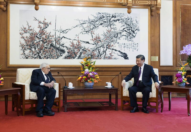 美国前国务卿季辛吉20日与中国国家主席习近平会面。（欧新社）(photo:LTN)