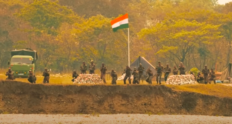 印度近期上映以中印边界冲突为剧情主线的爱国电影《印度人》（Bharateeyans），让中国小粉红炸锅。（图翻摄自《印度人》预告片）(photo:LTN)