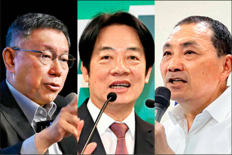 台湾世論財団は、ライ・チンデ(中央)、ホウ・ヨウイ(右)、ケ・ウェンツェ(左)による最新の世論調査を発表しました。 (情報写真)
