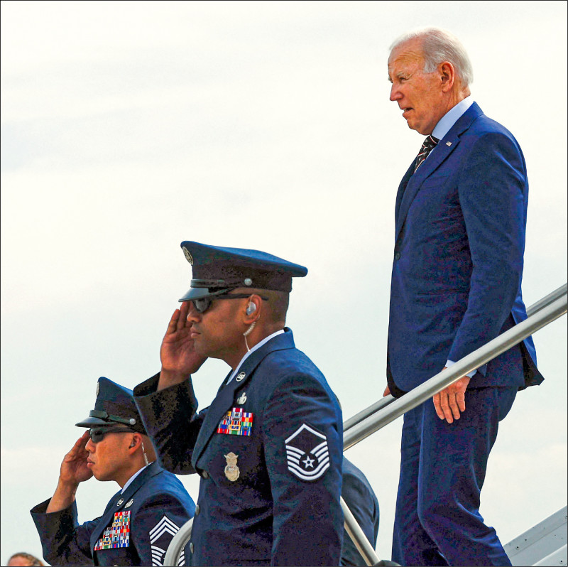 美国总统拜登九日抵达位于犹他州的莱特空军国民警卫队基地。（路透）(photo:LTN)