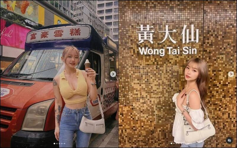 「换衣秀」的女主角是在IG上有超过3.1万人追踪的台湾女子「莉娜」，她是在日前到香港旅游，在其页面可看到多则在当地拍摄留影的PO文。（图撷自IG）(photo:LTN)