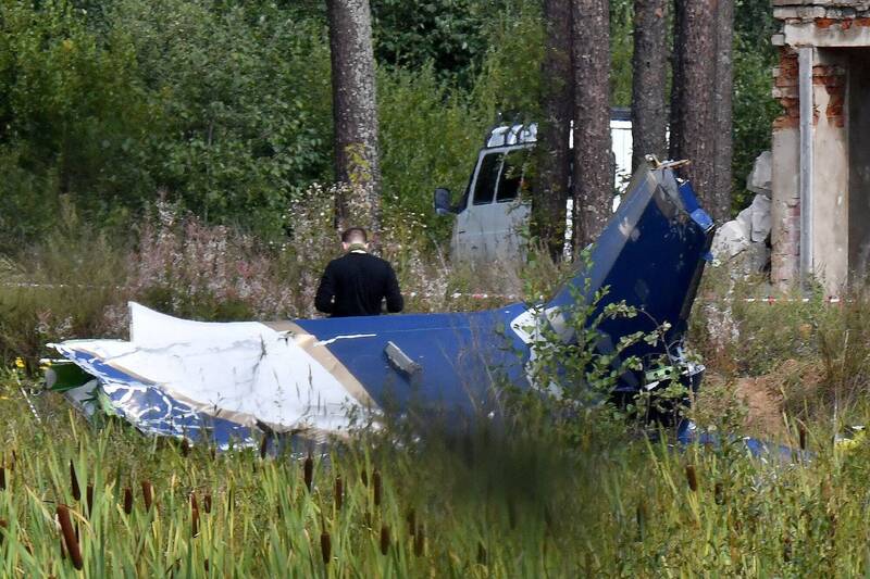 俄羅斯傭兵組織瓦格納首腦普里格津傳出墜機身亡，失事地點已尋獲黑盒子和10具遺體。（法新社）