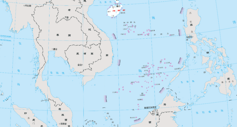 在「2023年版标准地图」中，中国将南海诸岛视为领土。（撷取自中国自然资源部网站）(photo:LTN)