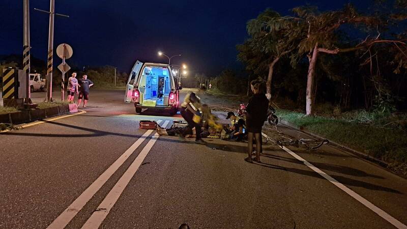 台東市南島大道昨晚發生休旅車撞死單車老翁事件，肇事逃逸的葉姓婦人已被警方尋獲。（記者黃明堂攝）