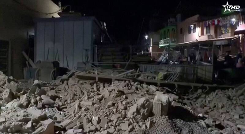位於北非的摩洛哥稍早發生芮氏規模6.8地震，在當地造成嚴重災情。（路透）