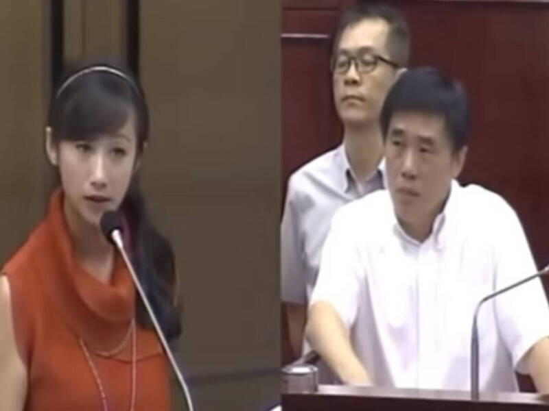 有網友翻出台北市議員許淑華2014年在議會質詢,提及基泰建設在吳興街造成鄰損的影片。(翻攝自台北市議員許淑華FB) 有網友翻出台北市議員許淑華2014年在議會質詢,提及基泰建設在吳興街造成鄰損的影片。(翻攝自台北市議員許淑華FB)