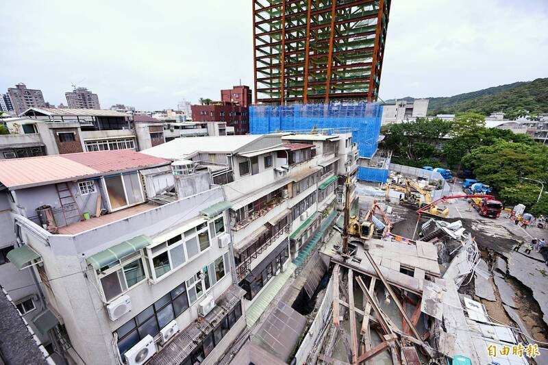 台北市大直民宅受基泰建設工程影響塌陷。（資料照）