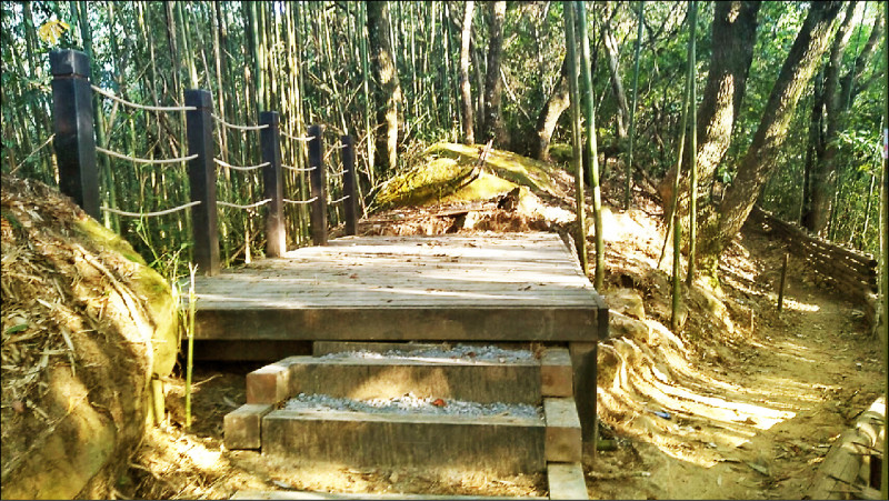 雙崎埋伏坪步道是和平區首條完工的步道。（記者張軒哲翻攝）