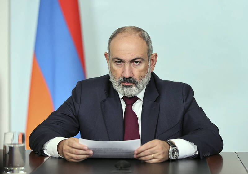 亞美尼亞總理帕辛揚24日暗示，將改變依賴俄國的外交政策路線，甚至加入已對俄國總統普廷下達通緝令的國際刑事法院（ICC）。（歐新社）