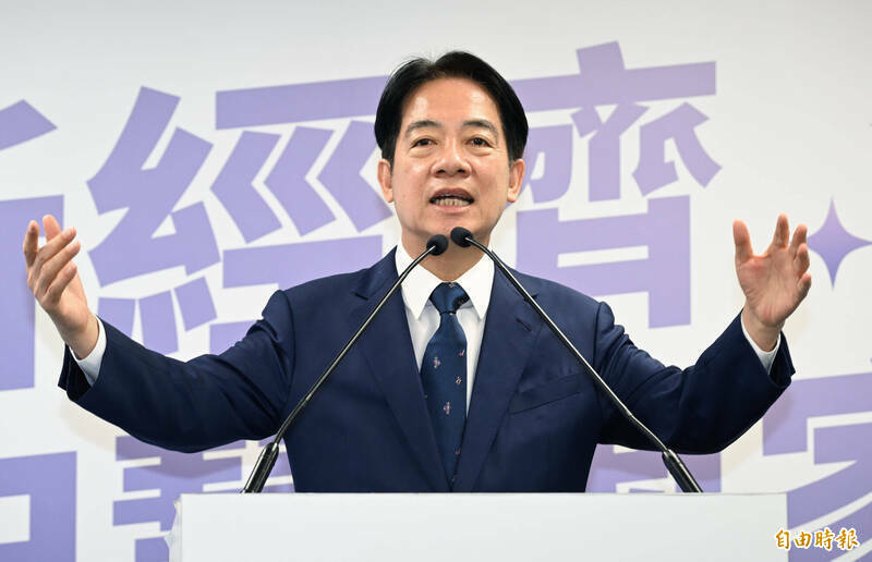 民進黨總統參選人賴清德3日舉行「國家希望工程」國政願景發表會，闡述創新經濟、智慧國家的理念。（記者廖振輝攝）