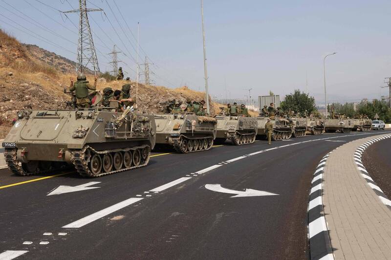 以色列在遭受哈玛斯突袭后，正集结重兵和武器，准备杀入加萨走廊。（法新社）(photo:LTN)