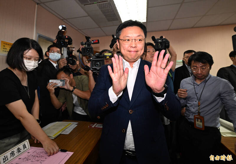 民進黨立委趙天麟出席立法院外交及國防委員會審查113年度中央政府總預算案。（記者田裕華攝）