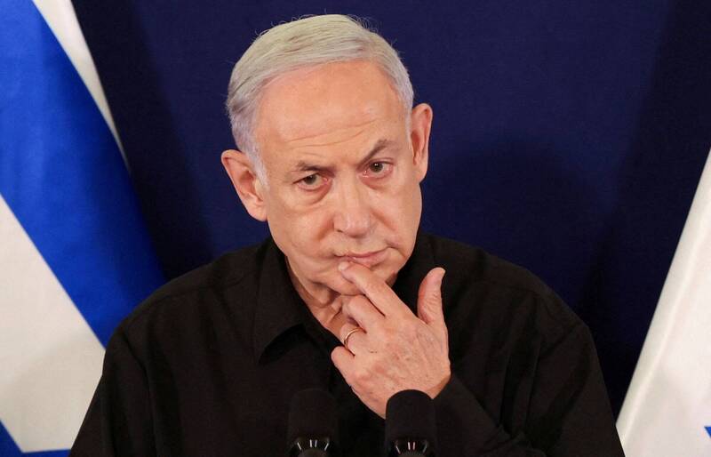 哈玛斯30日公开的人质影片中，以色列总理纳坦雅胡遭怒批「失败」。（路透资料照）(photo:LTN)