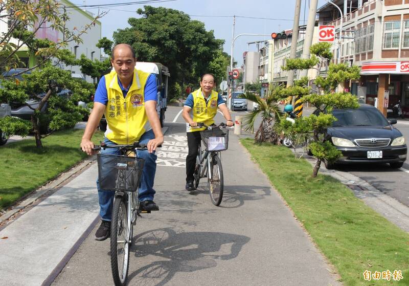 斗南鎮公所斥資4900多萬元改造及串聯市區自行車路網，預計明年6月可完工。（記者黃淑莉攝）