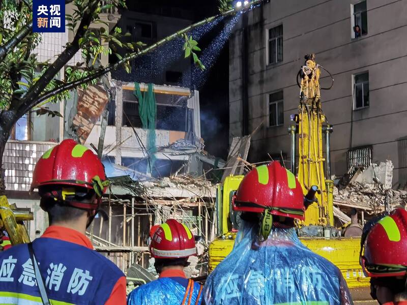 浙江省温州市永嘉县11日中午发生民房倒塌意外，造成4人死亡。（图撷取自央视新闻）(photo:LTN)
