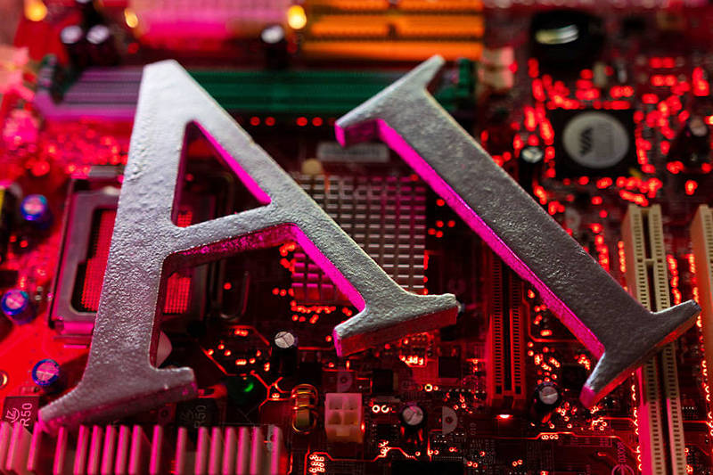 
The letters “AI” lie on a computer motherboard on June 23.
Photo: Reuters