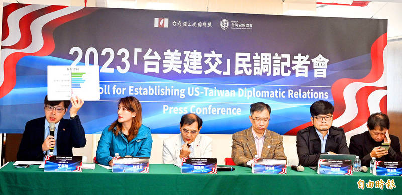 
Panelists attend a news conference hosted by the World United Formosans for Independence in Taipei yesterday. 
Photo: Wang Yi-sung, Taipei Times