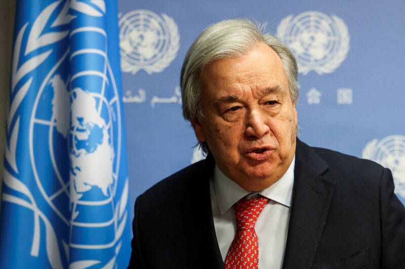 聯合國秘書長古特瑞斯（Antonio Guterres）致函安理會，警告加薩戰爭「可能加劇對國際和平與安全的現有威脅」。（路透）