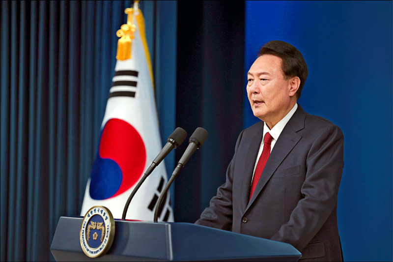 南韩总统尹钖悦一日宣布，今年上半年将完成强化韩美「延伸威慑」体系，从源头封锁北韩的核威胁。（美联社）(photo:LTN)