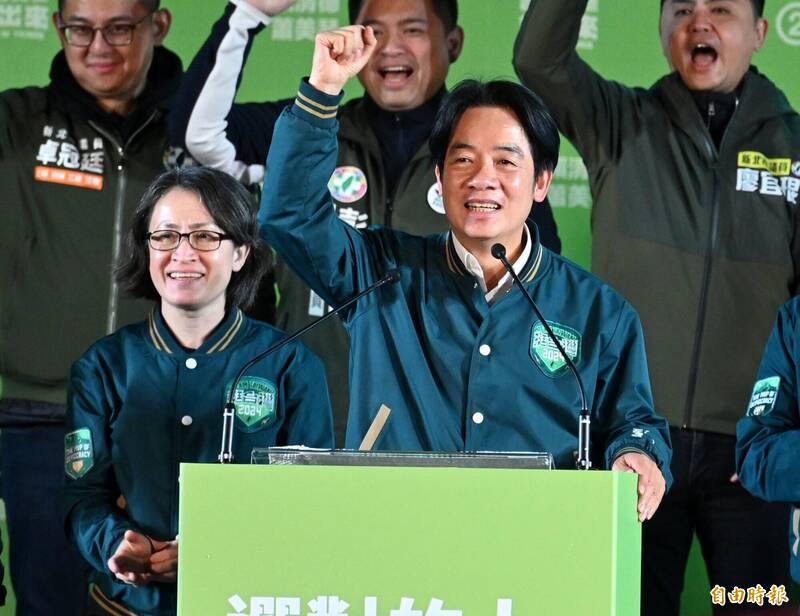 TEAM TAIWAN新北土城選前大造勢，民進黨總統候選人賴清德演說。（記者王藝菘攝）