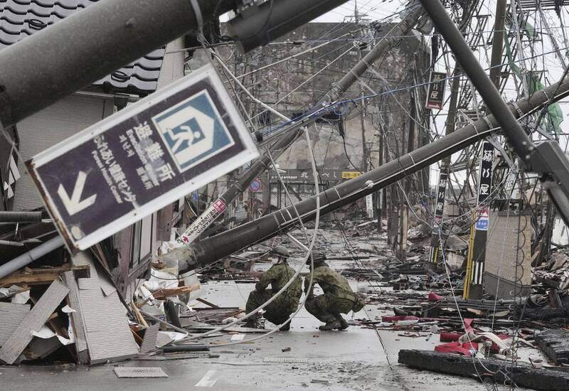 日本石川县珠洲市孕妇在能登强震后逃难，隔天在医院生下女婴。能登地震灾区示意图。（美联社）(photo:LTN)