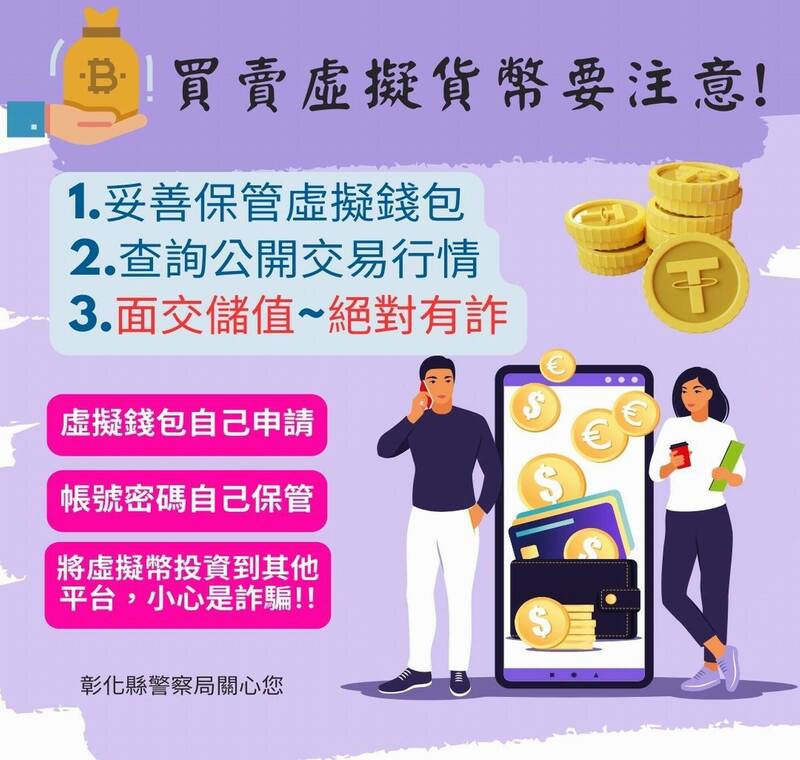 彰化縣警局防詐宣導。 (警方提供) 彰化縣警局防詐宣導。 (警方提供)