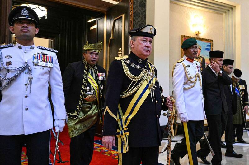 马来西亚柔佛苏丹依布拉欣（Sultan Ibrahim Iskandar）在独特的轮值君主制度下，1月31日宣誓就任最高元首。（法新社）(photo:LTN)