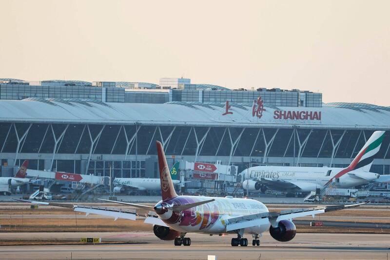 上海浦东机场。（法新社）(photo:LTN)