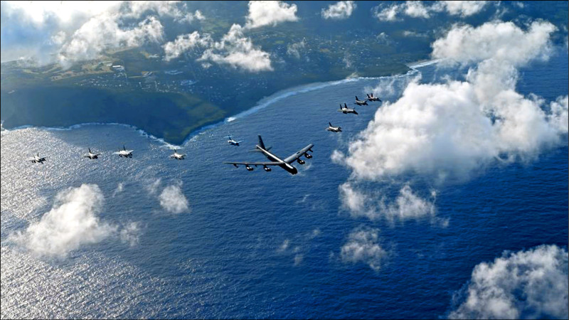 美空军对抗北方军演关岛登场。（取自嘉手纳空军基地、美太平洋空军官网）(photo:LTN)