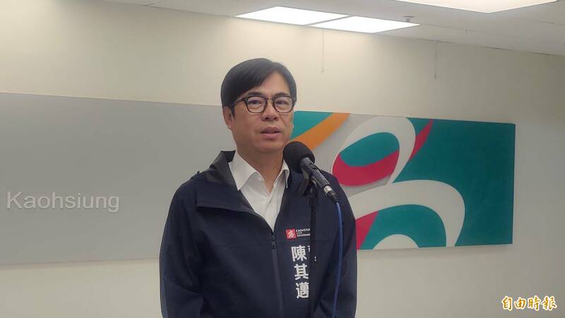 對於副市長懸缺逾一年，陳其邁淡淡的說，有消息會報告。（記者王榮祥攝）