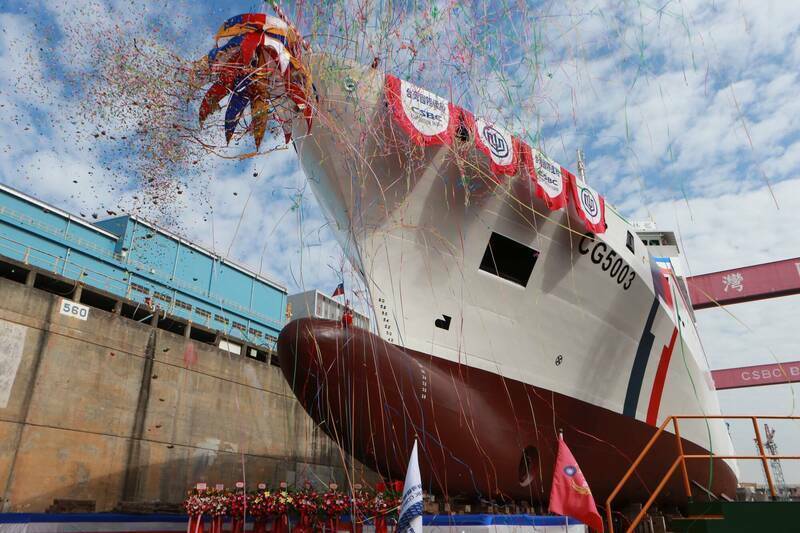 4000噸的海巡艦雲林艦3/9交船。（資料照，台船提供）