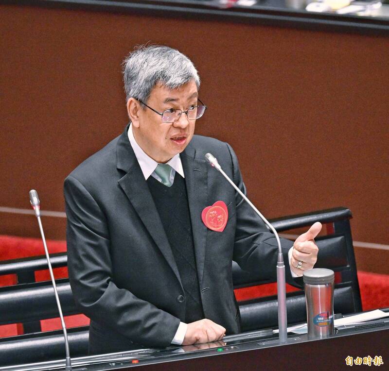 行政院長陳建仁今率部會首長列席立院備詢。（記者方賓照攝）