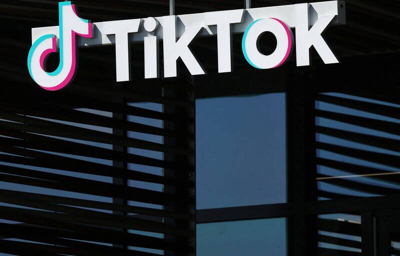 加州TikTok办公室外的公司标志。（法新社）(photo:LTN)