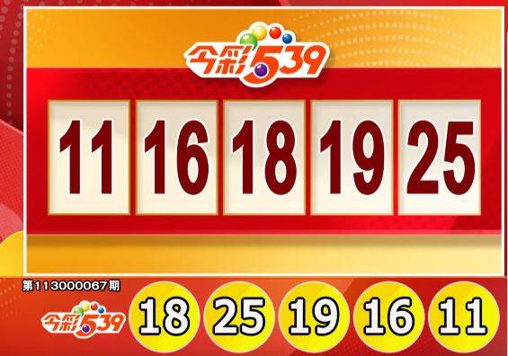 今彩539、39樂合彩開獎號碼。（擷取自三立iNEWS《全民i彩券》）