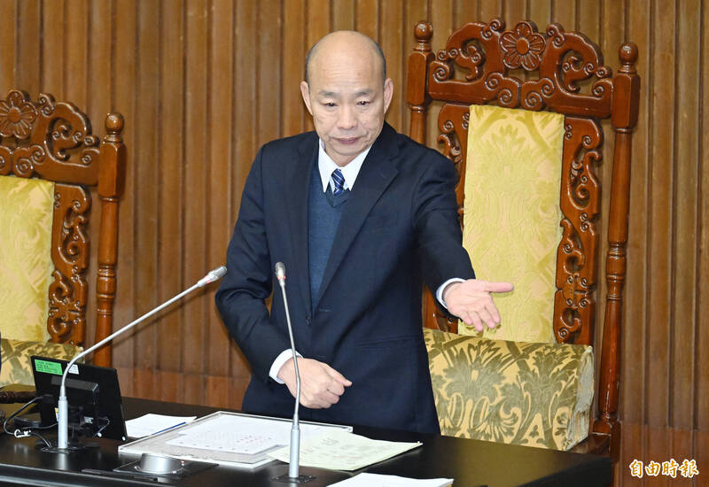 立法院長韓國瑜19日主持立法院院會。(記者廖振輝攝) 立法院長韓國瑜19日主持立法院院會。(記者廖振輝攝)