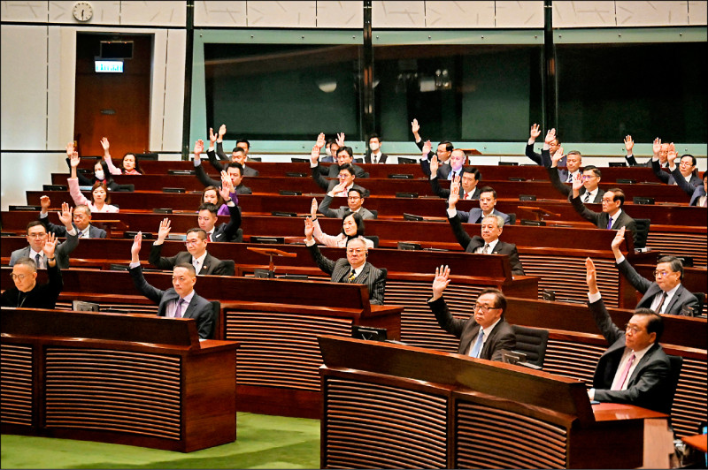 香港立法会19日全票通过「基本法」第23条维护国家安全条例草案，引发联合国和世界各国谴责声浪。（法新社）(photo:LTN)