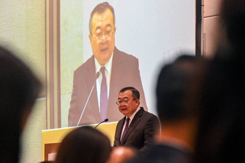 中共中联部长刘建超27日在新加坡出席「慧眼中国对话」论坛。（法新社）(photo:LTN)