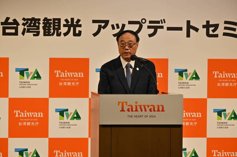 观光署长周永晖宣布对日本市场加码约4亿日圆的，「游台湾，金福气Taiwan the Lucky Land」抽奖机会。（观光署东京办事处提供）(photo:LTN)